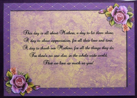 Purple Rose & Book Mothers Day Insert by Selina Dittmann
