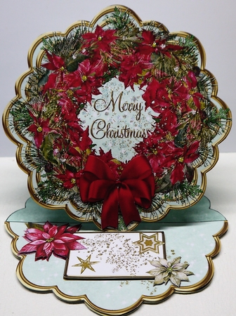 WATERCOLOR POINSETTIAS - EASEL CARD DECOUPAGE AND ENVELOPE KIT  by Selina Dittmann