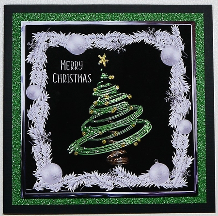Modern Green Christmas Tree Quick Card by Selina Dittmann