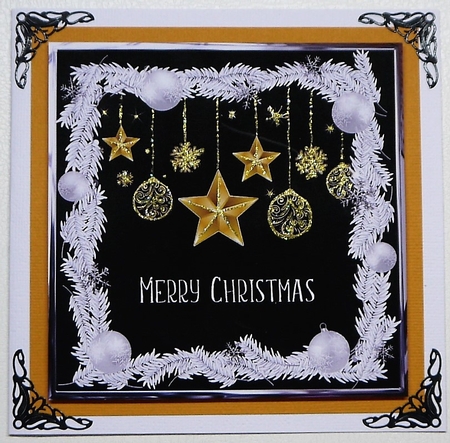 Gold Decorations Christmas Quick Card by Selina Dittmann