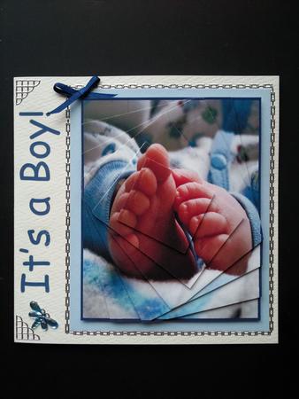 New Baby Boy Stagger Fold Card by Selina Dittmann