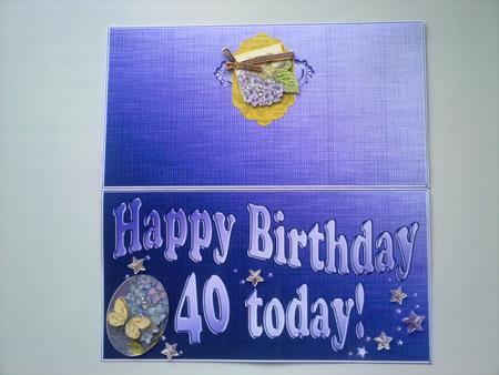 40th Birthday Metallic Age Money or Gift Wallet and Card by Selina Dittmann