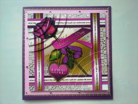 Purple Rose Valentine 6in Duo Corner Stacker by Selina Dittmann