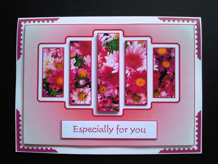 Brand New Pink Flowers Pyramid Panel Card Kit by Selina Dittmann