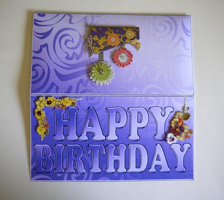 Elegant Birthday Flourish Money or Gift Wallet and Card by Selina Dittmann