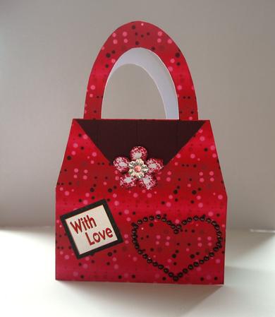Red/pink Handbag Card by Selina Dittmann