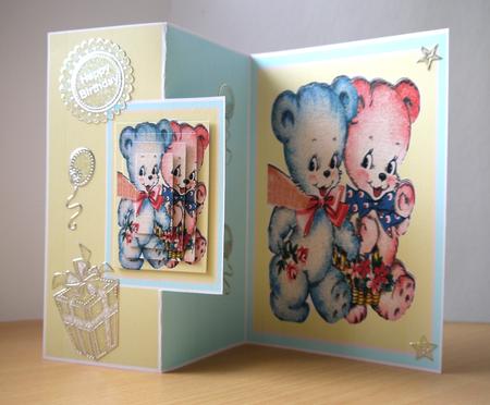 Congratulations Baby Bears Fold Back Card by Selina Dittmann