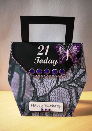 21st Birthday Handbag Card by Selina Dittmann
