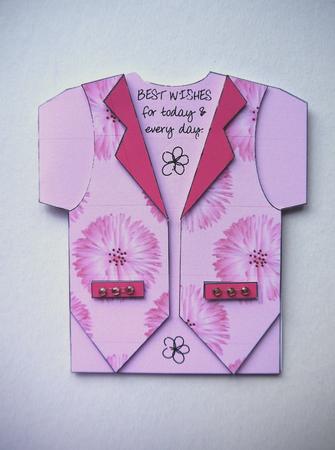 Cornflowers in Pink Waistcoat Shaped Card by Selina Dittmann
