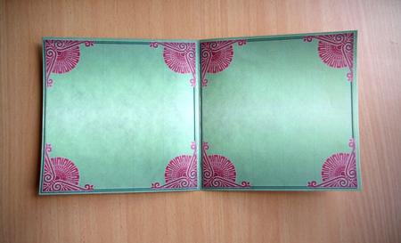 Pink and Green Ornate 5.5inch Square Card Insert by Selina Dittmann