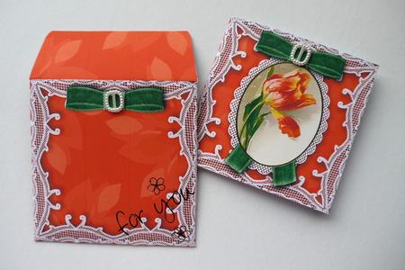 Sunny Tulip Mini Lace Card and Matching Envelope Sheet by Selina Dittmann