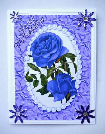 Purple Roses, in a Pearl Frame, A4 Topper by Selina Dittmann