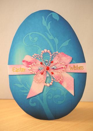 Blue Easter Egg Shaped Card by Selina Dittmann