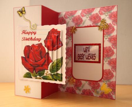 Red Rose Fold Back Card by Selina Dittmann
