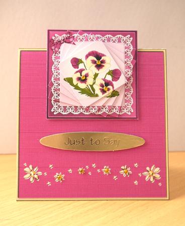 Pansy on Lace Easy Over the Edge Card N Spiral Pyramid by Selina Dittmann