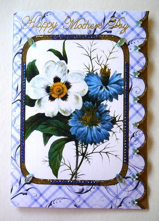 Cornflowers A5 Scallop Edge Card by Selina Dittmann