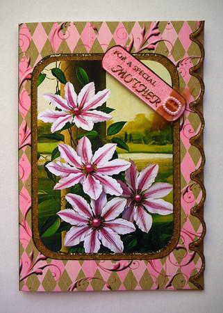 Clematis A5 Scallop Edge Card by Selina Dittmann