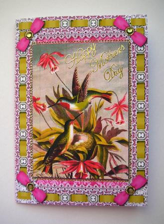 Beautiful Birds Lace Eyelet A5 Folded Card by Selina Dittmann