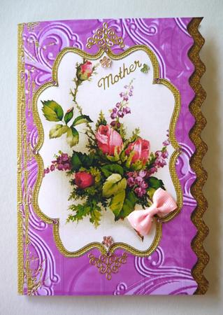 Rose Bouquet Bracket Wavy Edge Card by Selina Dittmann