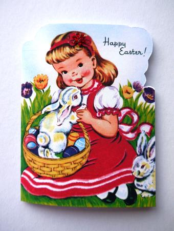 Shaped Vintage Easter Girl by Selina Dittmann
