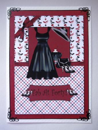Fab at Forty Little Black Dress A4 Card Front by Selina Dittmann