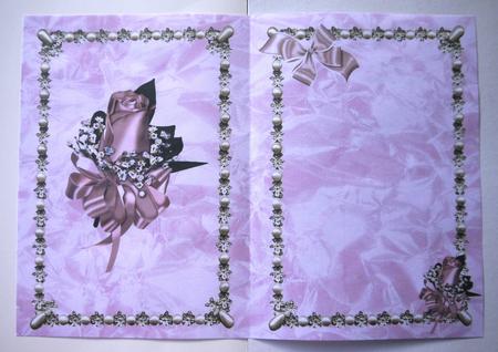 Pink Rose Corsage in Pearl & Diamond Frame, A5 Insert by Selina Dittmann