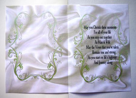 Wedding A5 Insert with Verse in Green by Selina Dittmann