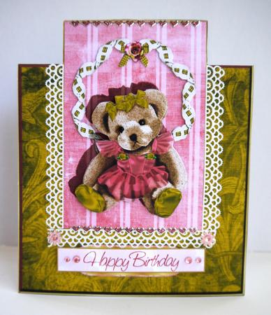 Birthday Bear Over the Edge Card by Selina Dittmann