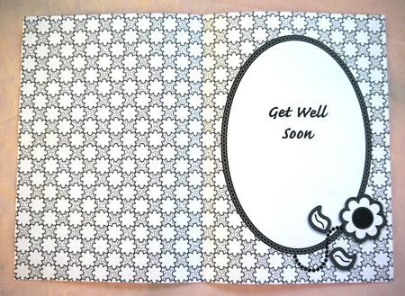 Black and White Flower Insert (get Well) by Selina Dittmann