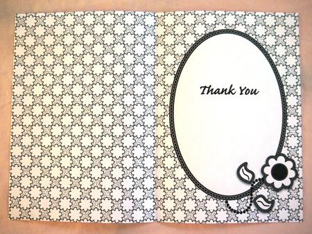 Black and White Flower Insert (thank You) by Selina Dittmann