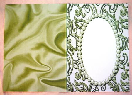 Elegant A5 Insert/topper with Pearls in Sage by Selina Dittmann