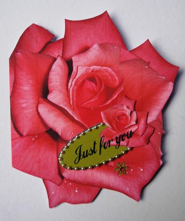 Beautiful Pink Rose Shaped Card Thinking of You Just for You by Selina Dittmann