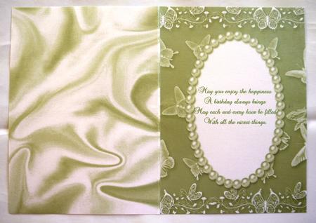Elegant Pearl and Butterfly A5 Insert in Moss by Selina Dittmann
