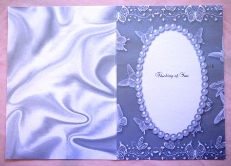 Elegant Sky Blue A5 Insert with Pearls and Butterflies by Selina Dittmann