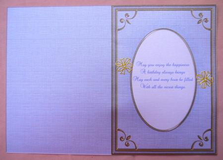 A5 'gold Metallic Frame' Card Front or Insert by Selina Dittmann