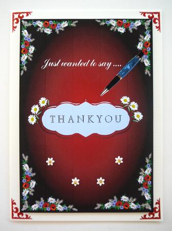 Daisy and Pen Thankyou Card by Selina Dittmann