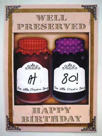 A5 Well Preserved 80th Birthday Jams Scalloped Corner by Selina Dittmann