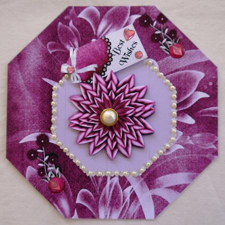 Pink Floral Octagon Card by Selina Dittmann