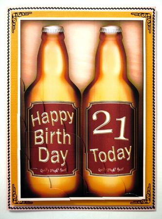 A5 21st Birthday Beer Gift Set Scallop Corner Side Stacker by Selina Dittmann
