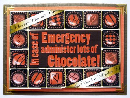 A5 Chocolate Greetings Scallop Corner Stacker by Selina Dittmann