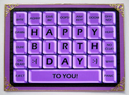 A4 Novelty Fun Computer Keyboard Greetings Card Topper by Selina Dittmann