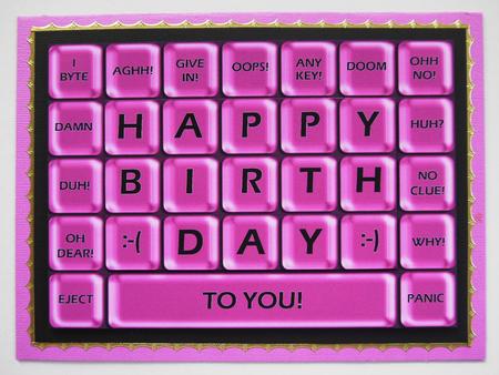 A4 Novelty Fun Computer Keyboard Greetings Card Topper by Selina Dittmann