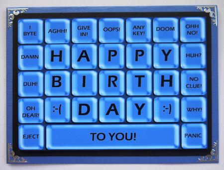A4 Novelty Fun Computer Keyboard Greetings Card Topper by Selina Dittmann