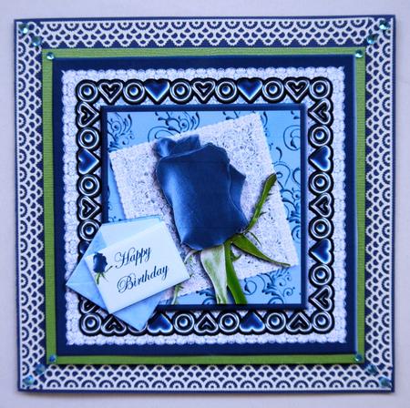 Blue Rose on Lace by Selina Dittmann