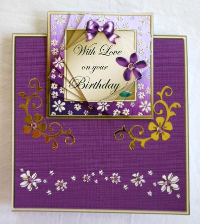 Floral Birthday Easy Over the Edge Card with Spiral Pyramid by Selina Dittmann
