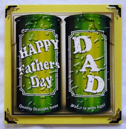 8 x 8 Fathers Day Beer Cans Scalloped Corner Topper by Selina Dittmann