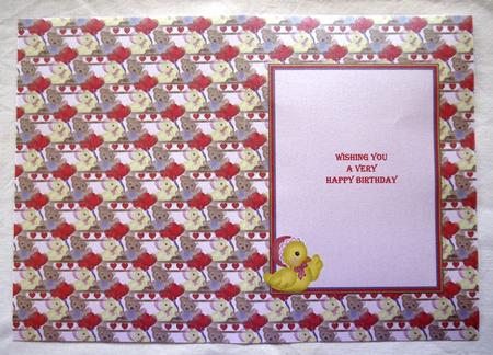Bear and Duck Birthday Insert by Selina Dittmann