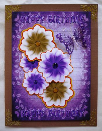 Glowing Silk Flowers Happy Birthday by Selina Dittmann