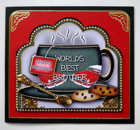 Worlds Best Brother Car Black Cup 3D Decoupage Sheet by Selina Dittmann