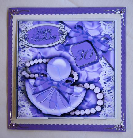 30th Birthday Perfume Lace N Pearls Wavy Corner Side Stacker by Selina Dittmann